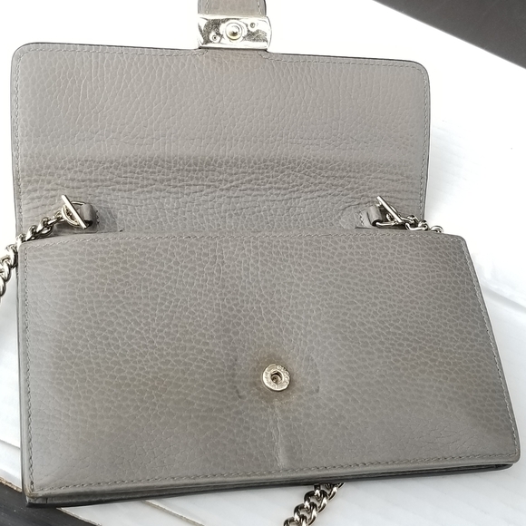 GUCCI WALLET ON CHAIN INTERLOCKING GG DOLLAR CALFSKIN Leather - Picture 14 of 16